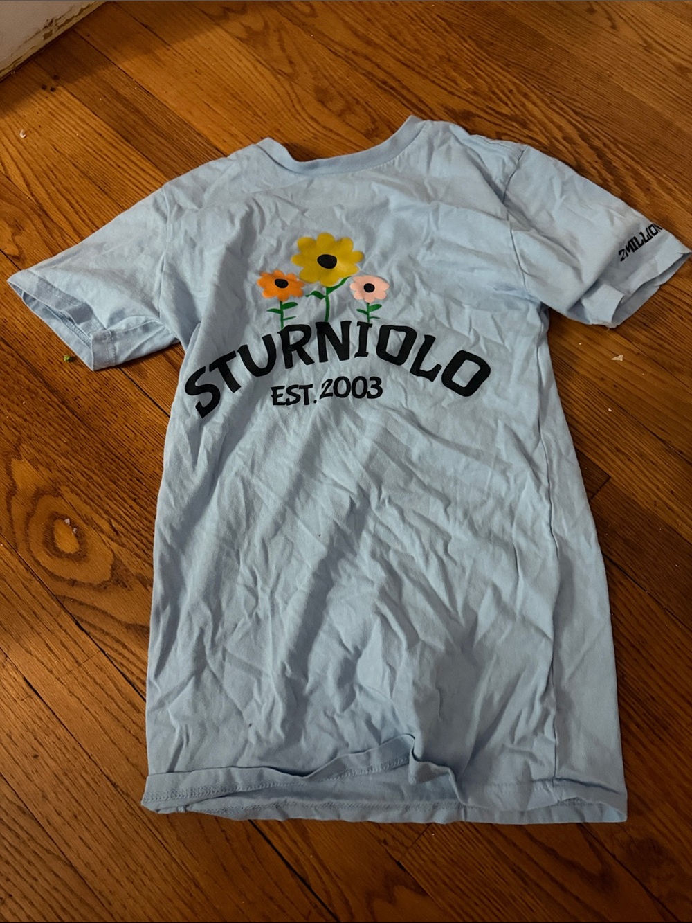 Sturniolo Floral Logo Tee - Light Blue